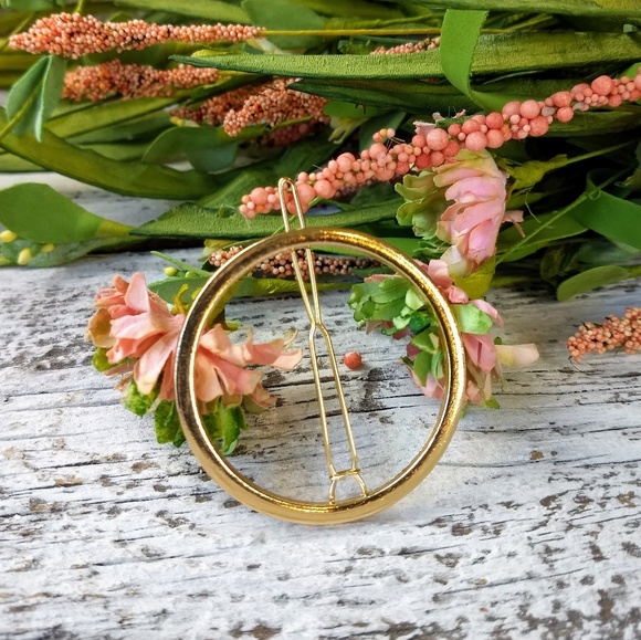 *1 LEFT* Gold Circle Geometric Hair Barrette - Picture 2 of 7